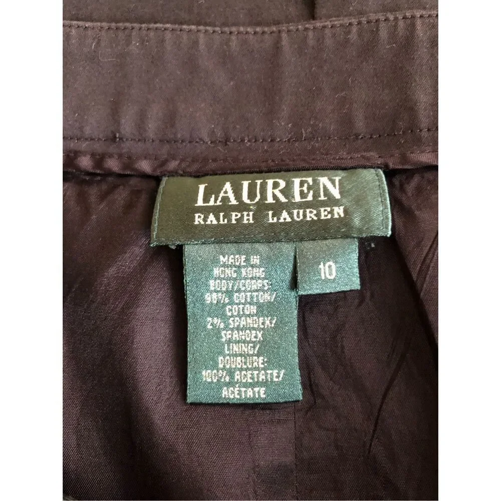 Lauren Ralph Lauren Black Pencil Skirt Size 10 Stretch Cotton